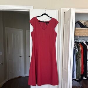 Ann Taylor NWOT Elegant Red V-Neck Dress